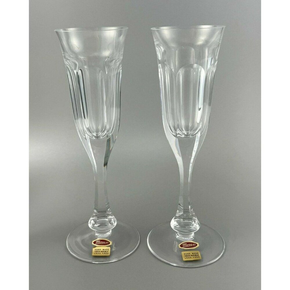 Single Moser Lady Hamilton Lead Free Crystal Champagne Flute Hand Made Signed